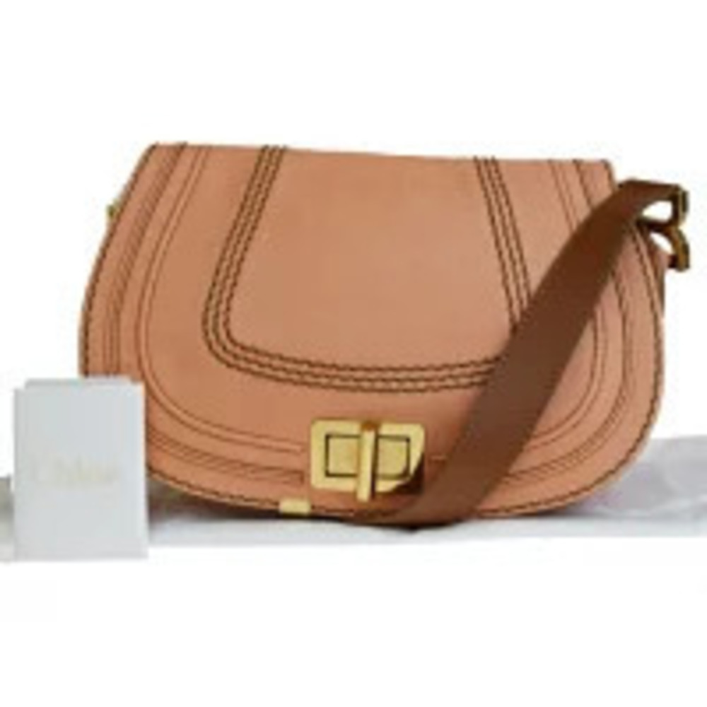 Chloe Marcie Shoulder Bag Pink Leather